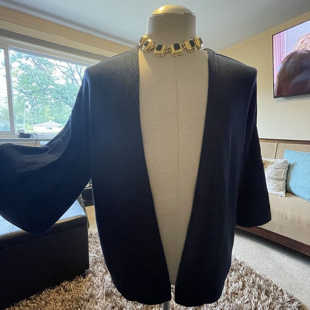 New Directions Women's Knit Blue Sweater Size Medium Preppy Academia Office Work